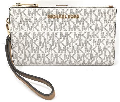 michael kors jet set leather continental wristlet|mk double zip wristlet.